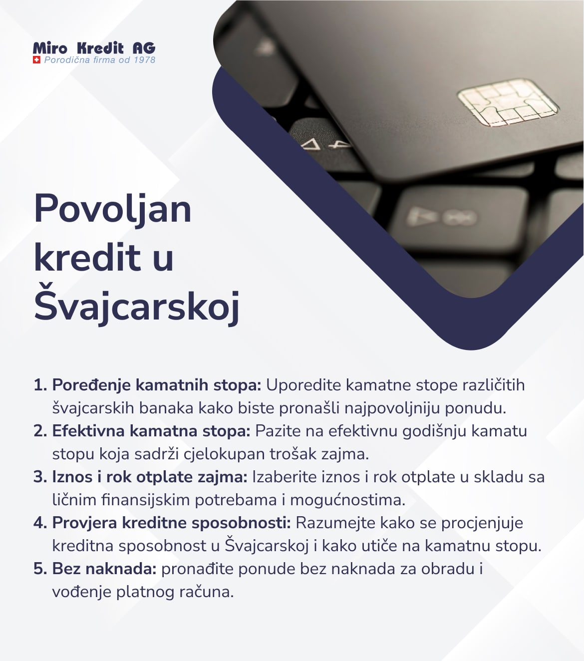 Povoljan kredit u Švajcarskoj