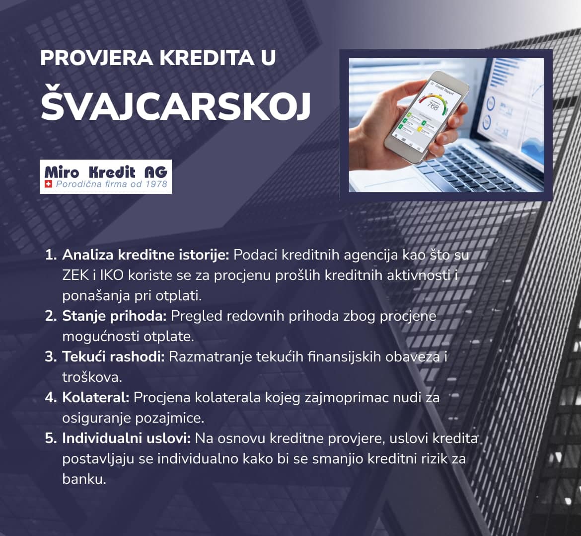 Provjera kredita u Švajcarskoj