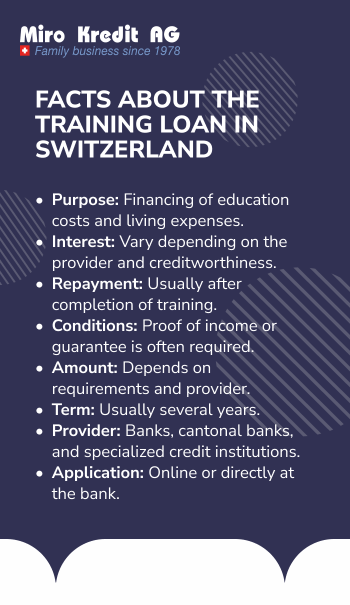 Facts about the loan for education in Switzerland