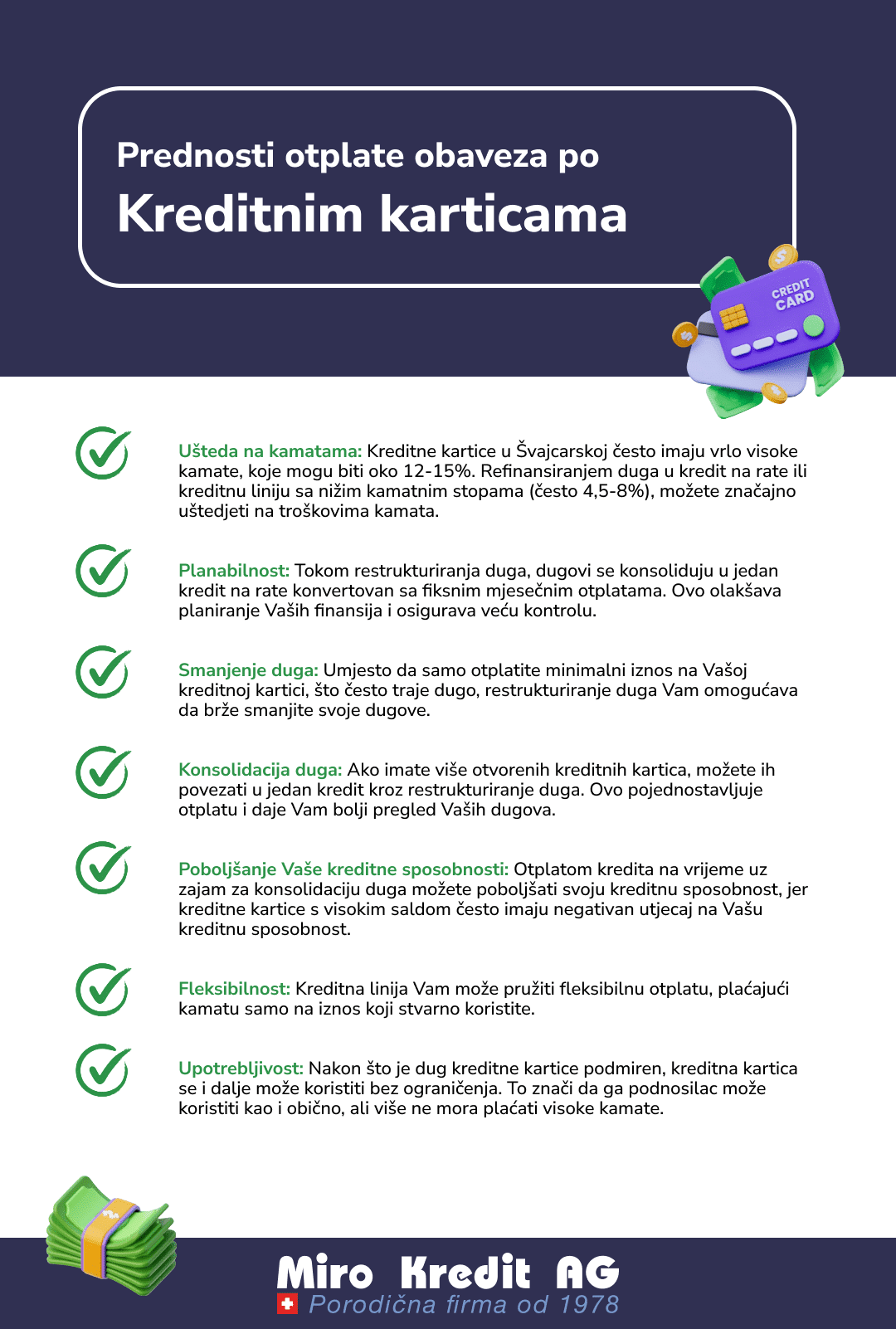 Prednosti otplate obaveza po Kreditnim karticama