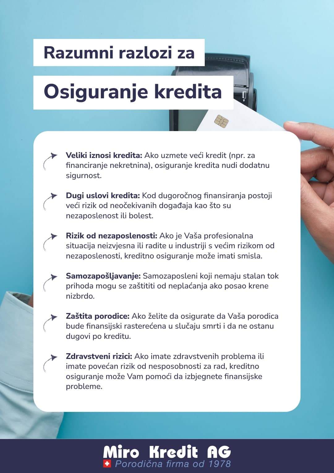 Razumni razlozi za Osiguranje kredita